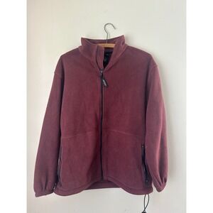 Vintage OURAY Fleece Full Zip Jacket Mens S Burgundy Sportswear Outdoor Casual
